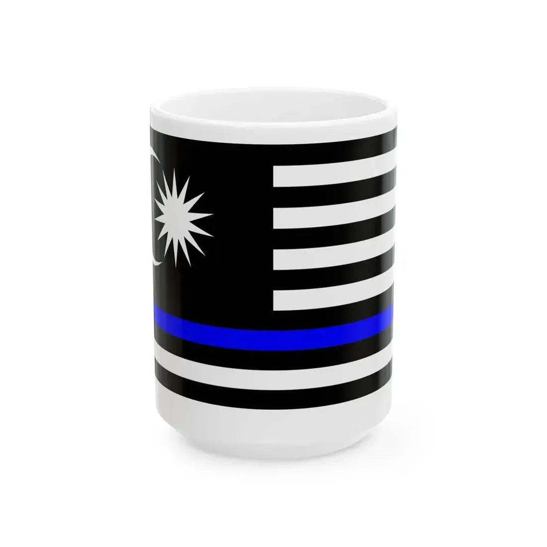 Thin Blue Line Flag Malaysia (Malaysia) White Coffee Mug 15oz - Go Mug Yourself