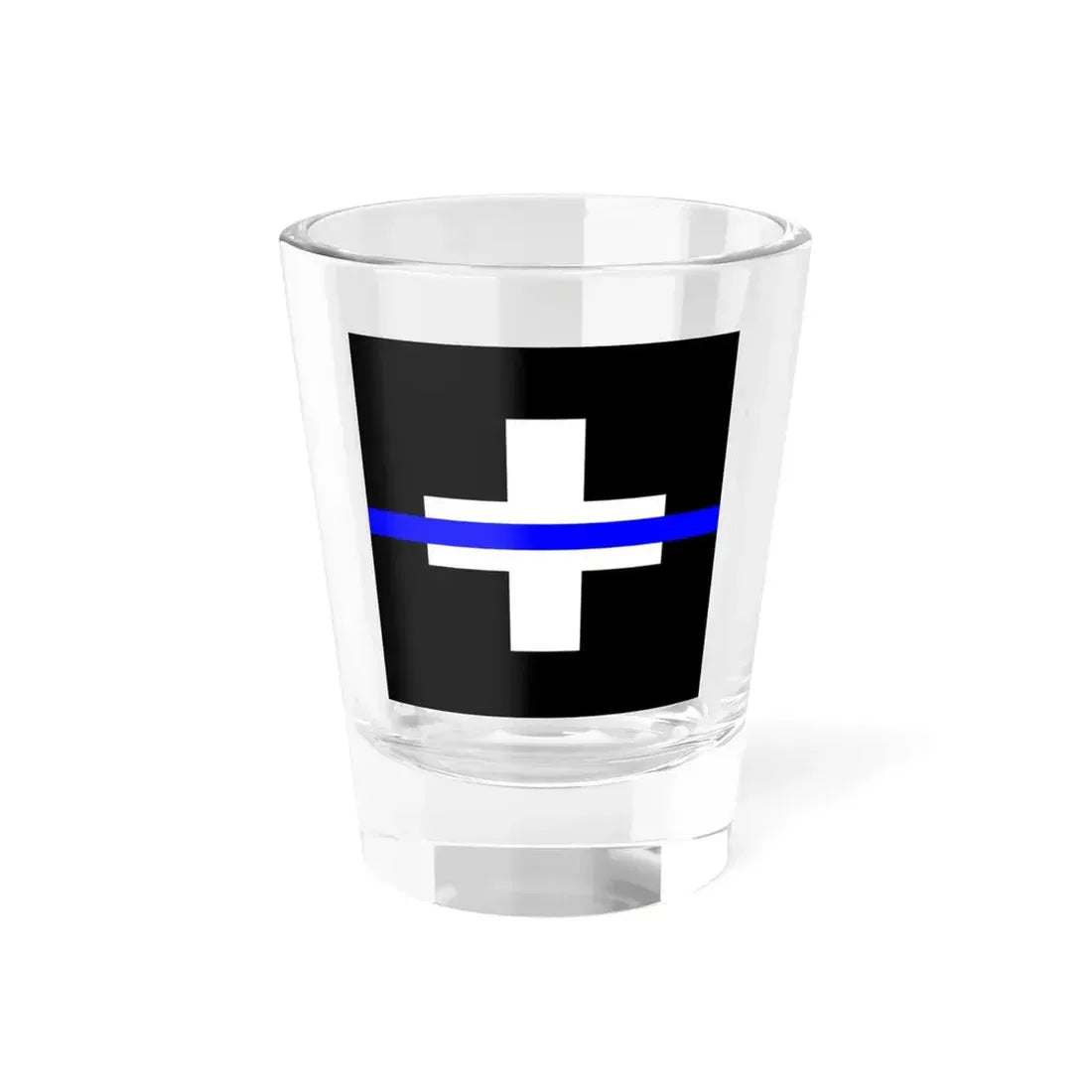 Thin Blue Line Flag Switzerland (Switzerland) Shot Glass 1.5oz 1.5oz - Go Mug Yourself