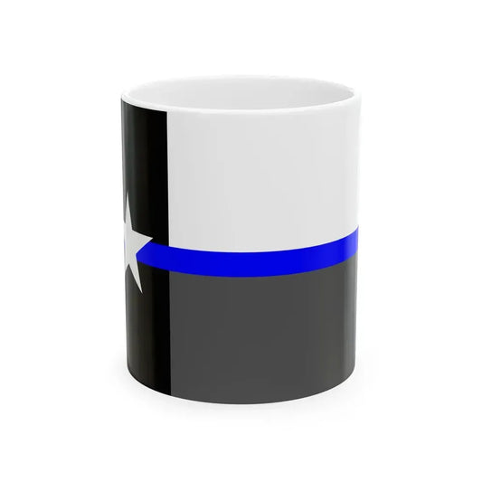 Thin Blue Line Flag Texas (United States) White Coffee Mug 11oz - Go Mug Yourself
