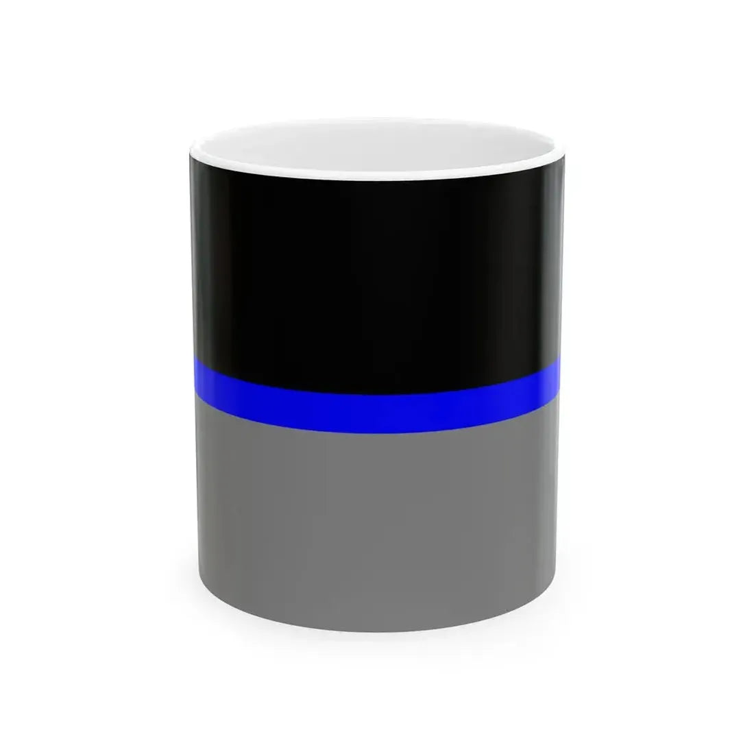 Thin Blue Line Flag Ukraine (Ukraine) White Coffee Mug 11oz - Go Mug Yourself