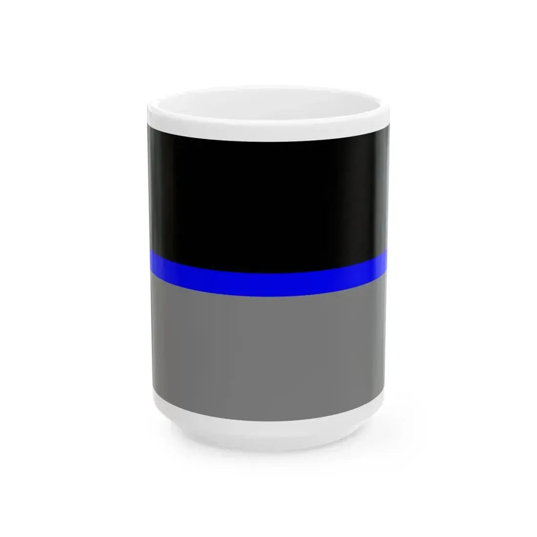 Thin Blue Line Flag Ukraine (Ukraine) White Coffee Mug 15oz - Go Mug Yourself