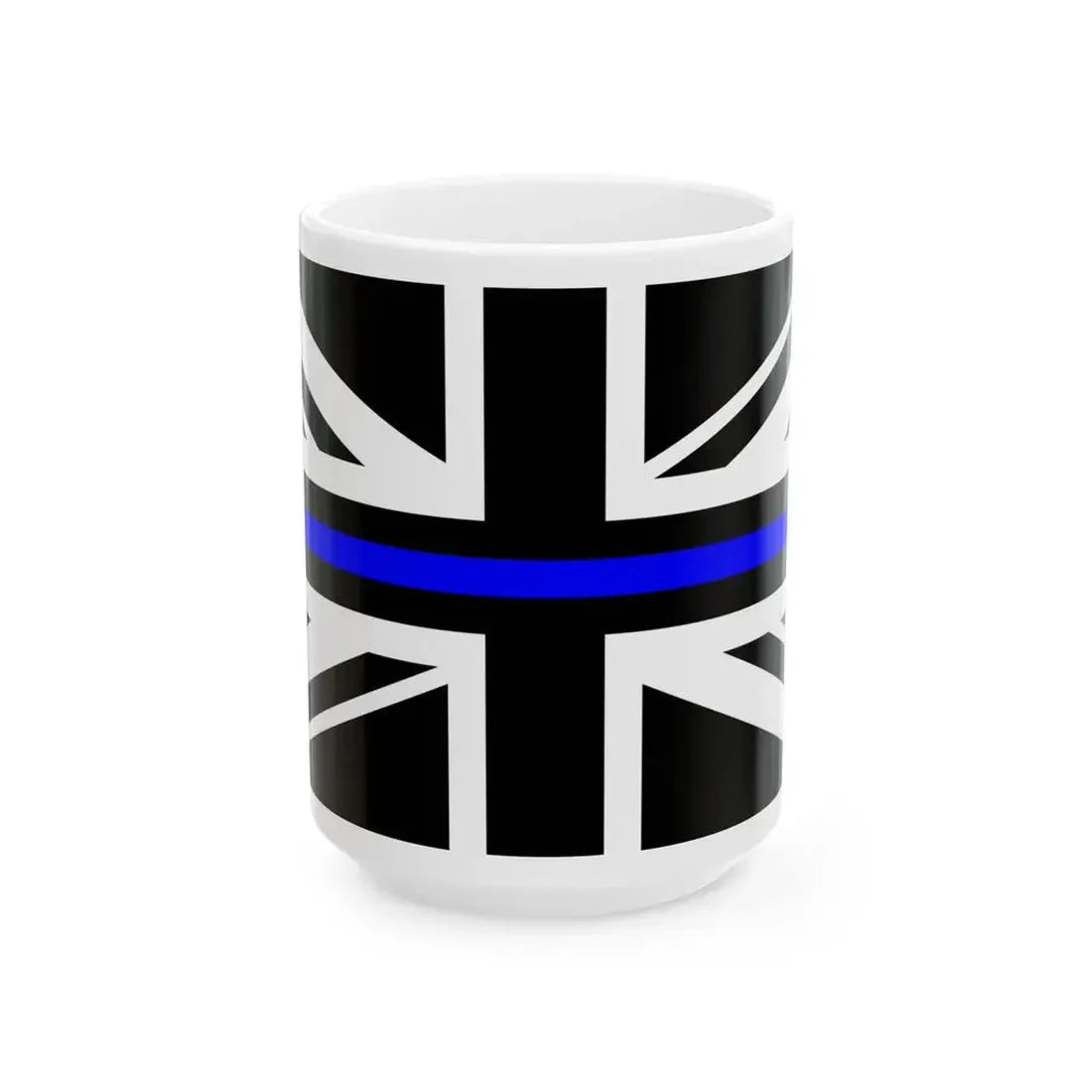 Thin Blue Line Flag United Kingdom (United Kingdom) White Coffee Mug 15oz - Go Mug Yourself