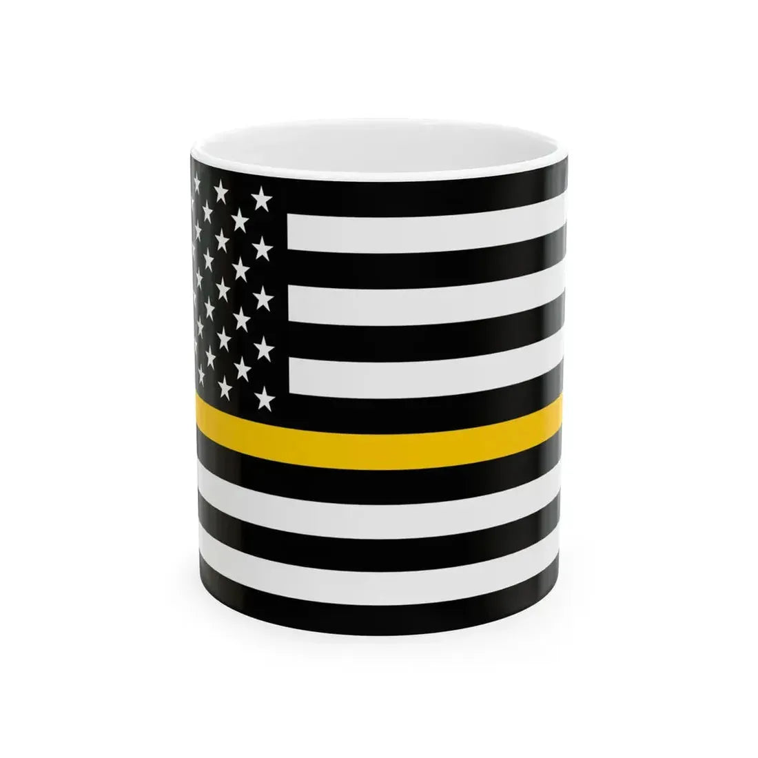 Thin Gold Line Flag United States (United States) White Coffee Mug 11oz - Go Mug Yourself