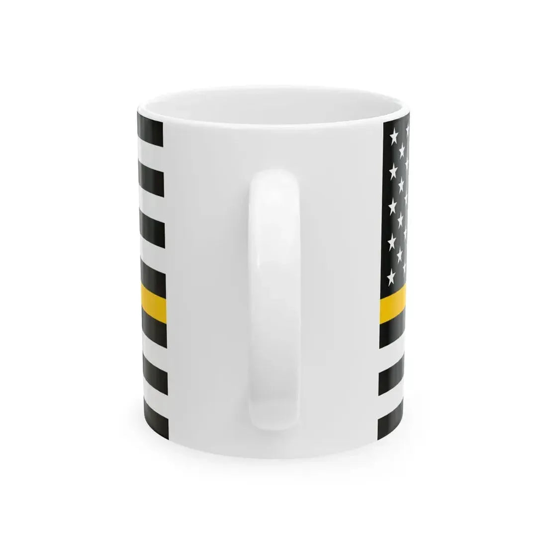 Thin Gold Line Flag United States (United States) White Coffee Mug - Go Mug Yourself