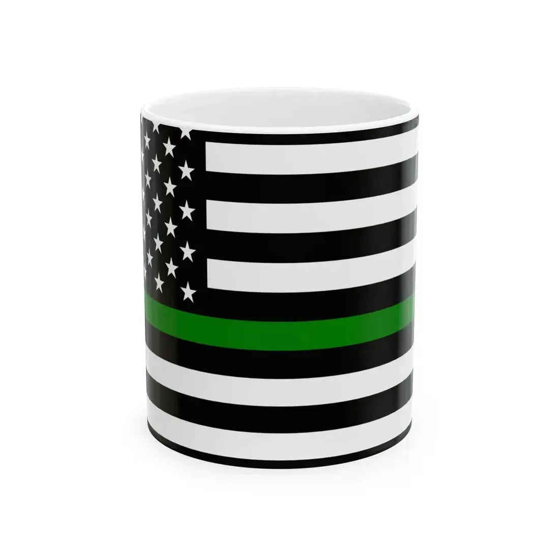 Thin Green Line Flag United States (United States) White Coffee Mug 11oz - Go Mug Yourself