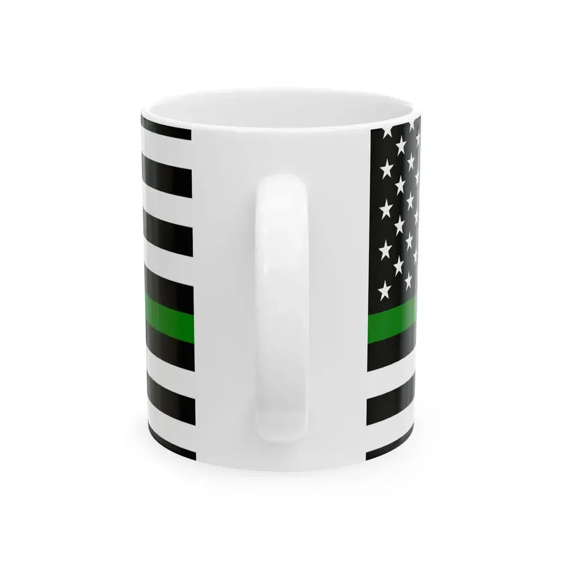 Thin Green Line Flag United States (United States) White Coffee Mug - Go Mug Yourself