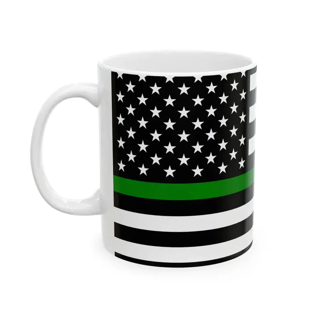 Thin Green Line Flag United States (United States) White Coffee Mug - Go Mug Yourself