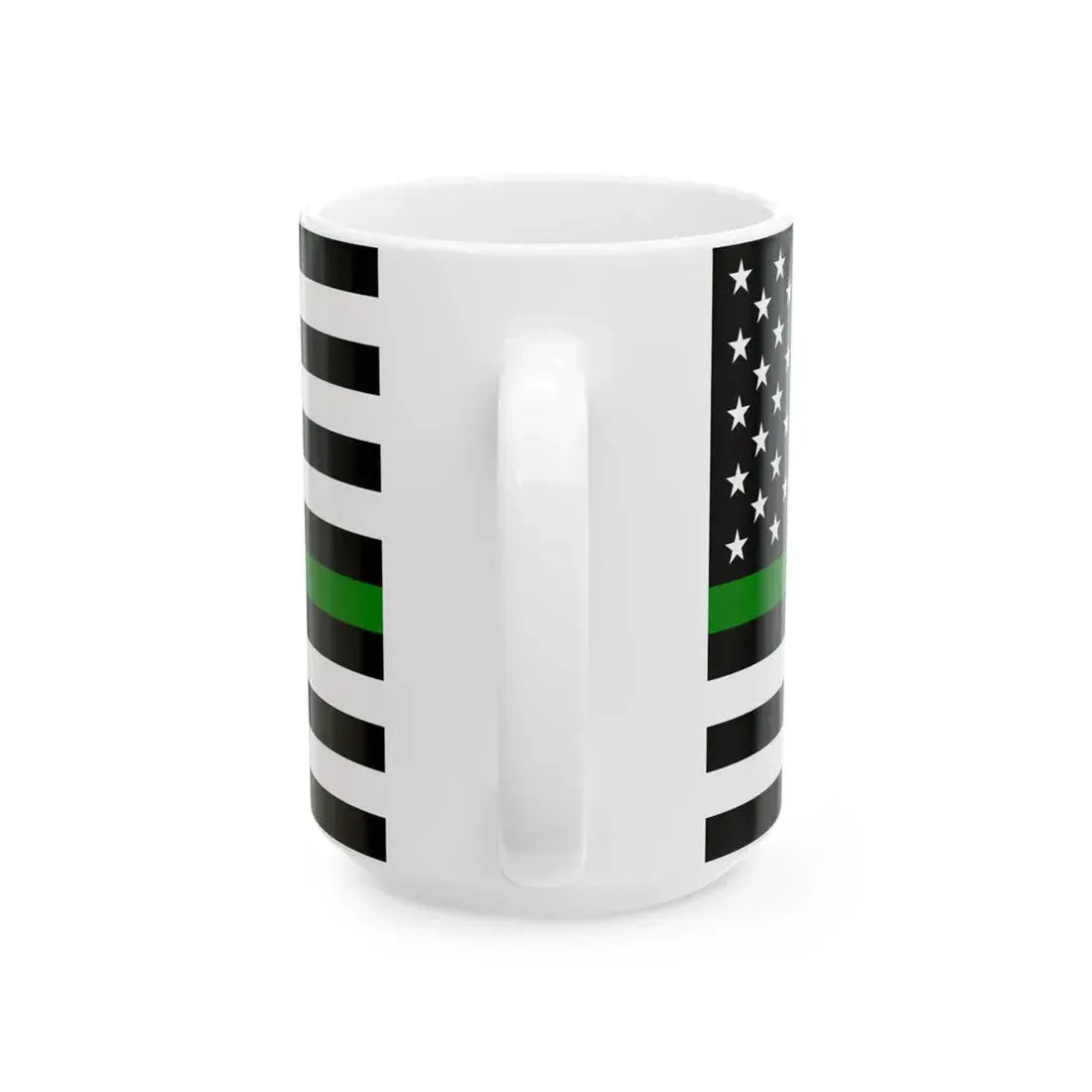 Thin Green Line Flag United States (United States) White Coffee Mug - Go Mug Yourself