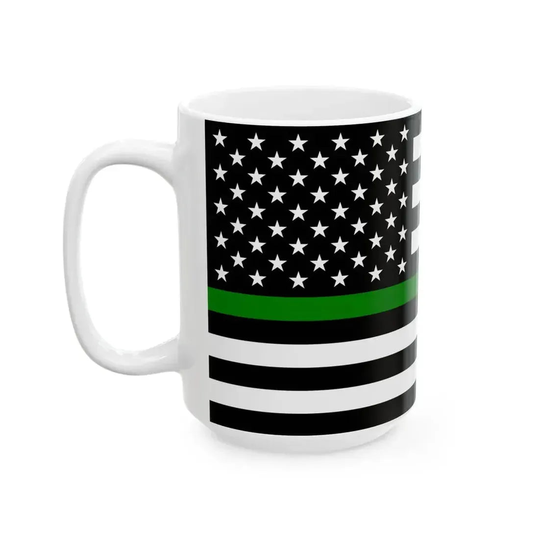 Thin Green Line Flag United States (United States) White Coffee Mug - Go Mug Yourself