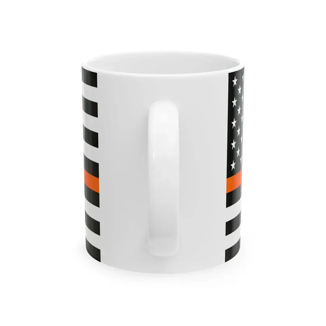 Thin Orange Line Flag United States (United States) White Coffee Mug - Go Mug Yourself