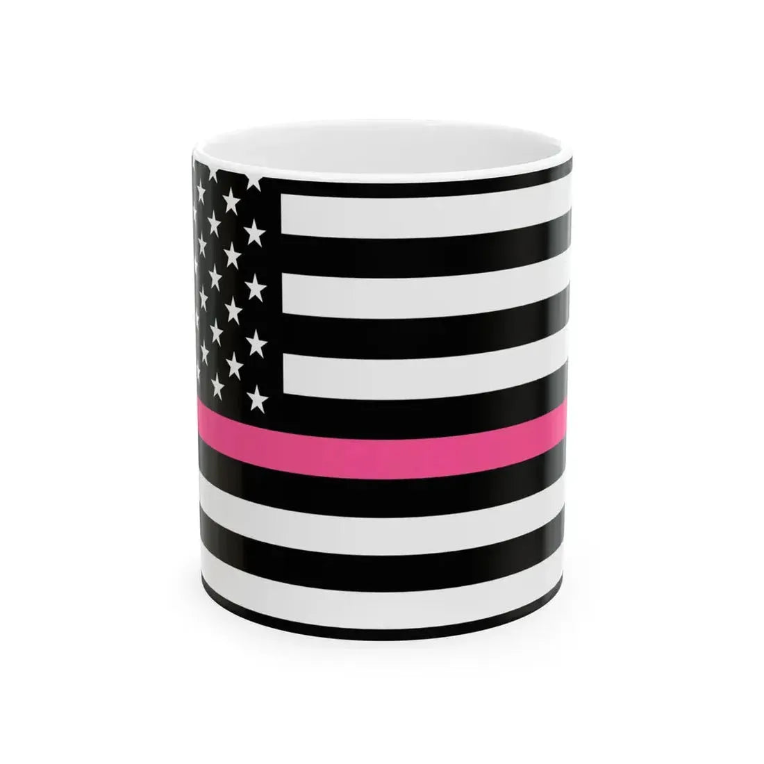 Thin Pink Line Flag United States (United States) White Coffee Mug 11oz - Go Mug Yourself