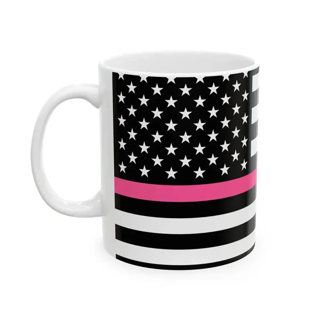 Thin Pink Line Flag United States (United States) White Coffee Mug - Go Mug Yourself