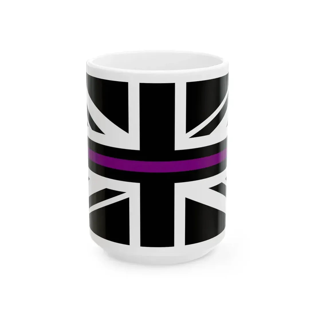 Thin Purple Line Flag United Kingdom (United Kingdom) White Coffee Mug 15oz - Go Mug Yourself