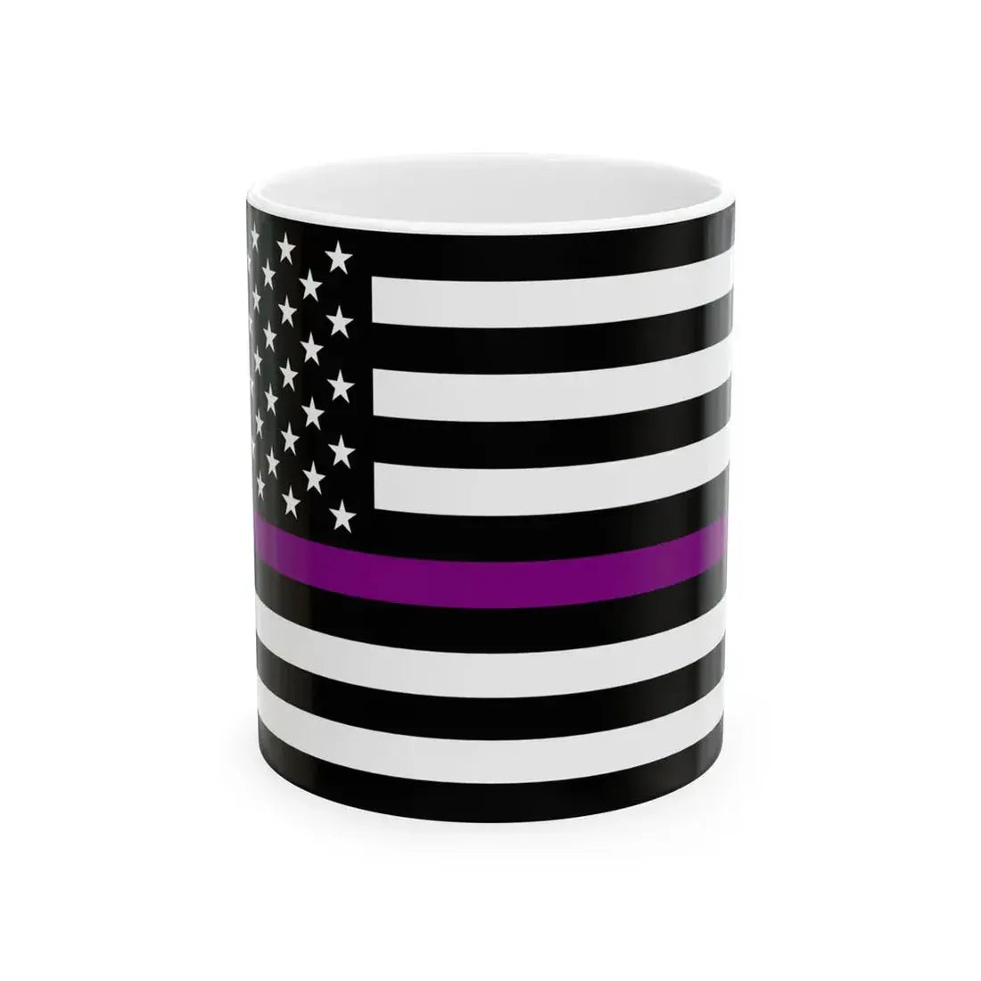 Thin Purple Line Flag United States (United States) White Coffee Mug 11oz - Go Mug Yourself