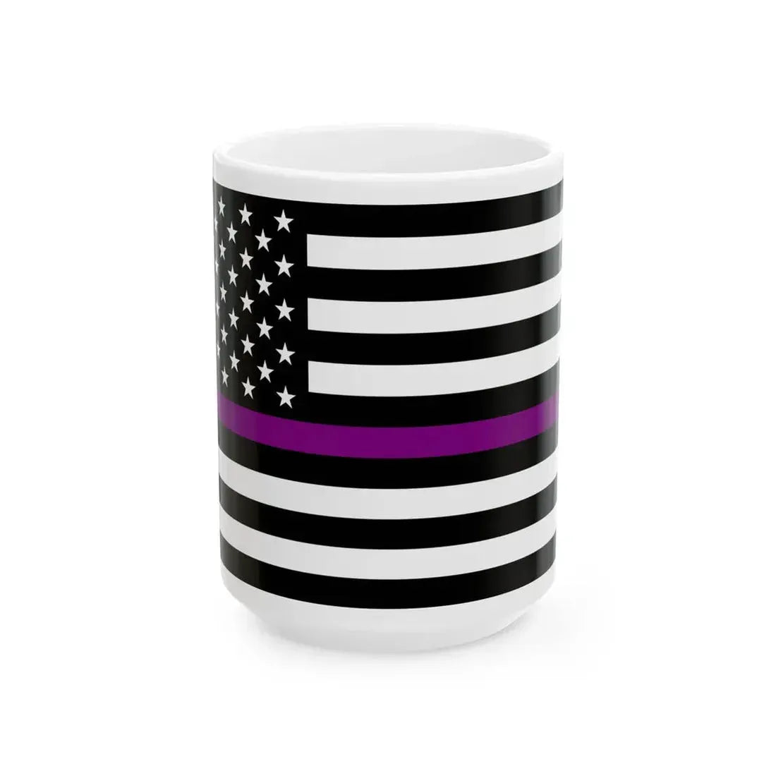 Thin Purple Line Flag United States (United States) White Coffee Mug 15oz - Go Mug Yourself