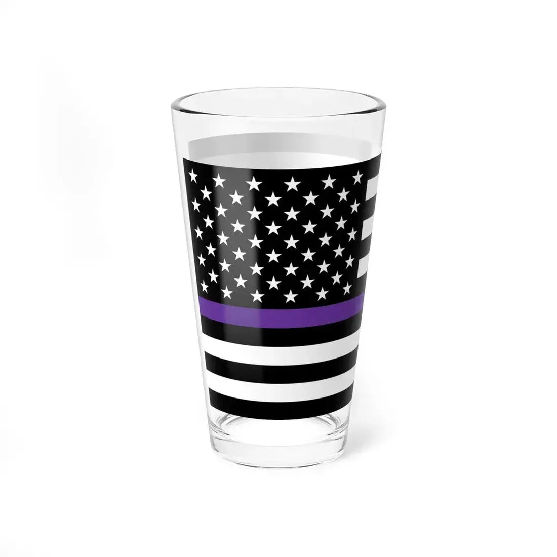 Thin Purple-Teal Line Flag United States (United States) Pint Glass 16oz - Go Mug Yourself