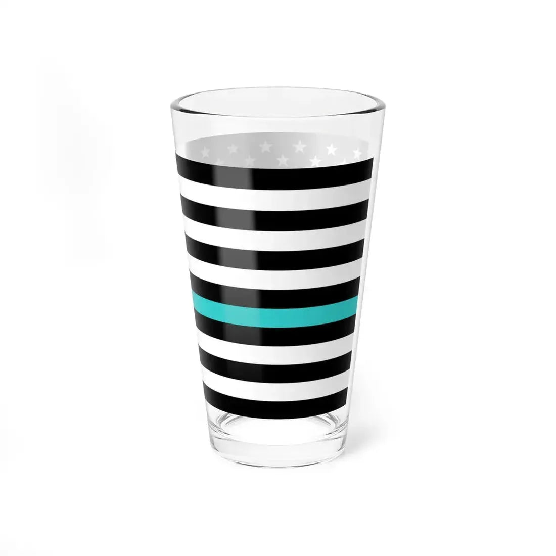 Thin Purple-Teal Line Flag United States (United States) Pint Glass 16oz - Go Mug Yourself