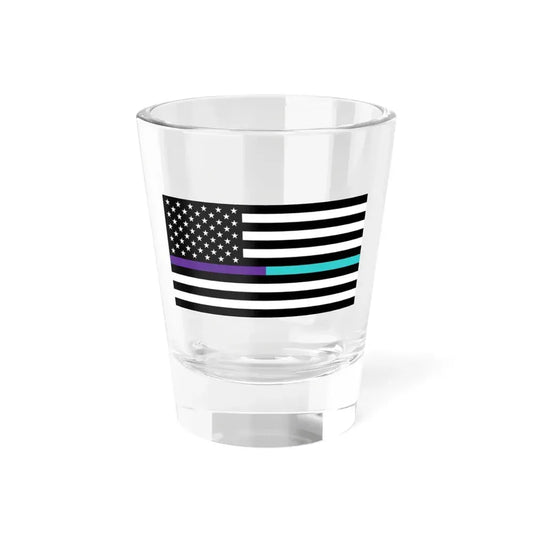 Thin Purple-Teal Line Flag United States (United States) Shot Glass 1.5oz 1.5oz - Go Mug Yourself