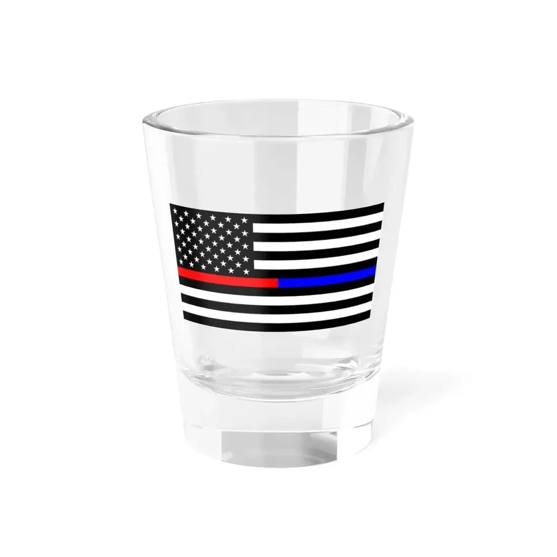 Thin Red-Blue Line Flag United States (United States) Shot Glass 1.5oz 1.5oz - Go Mug Yourself