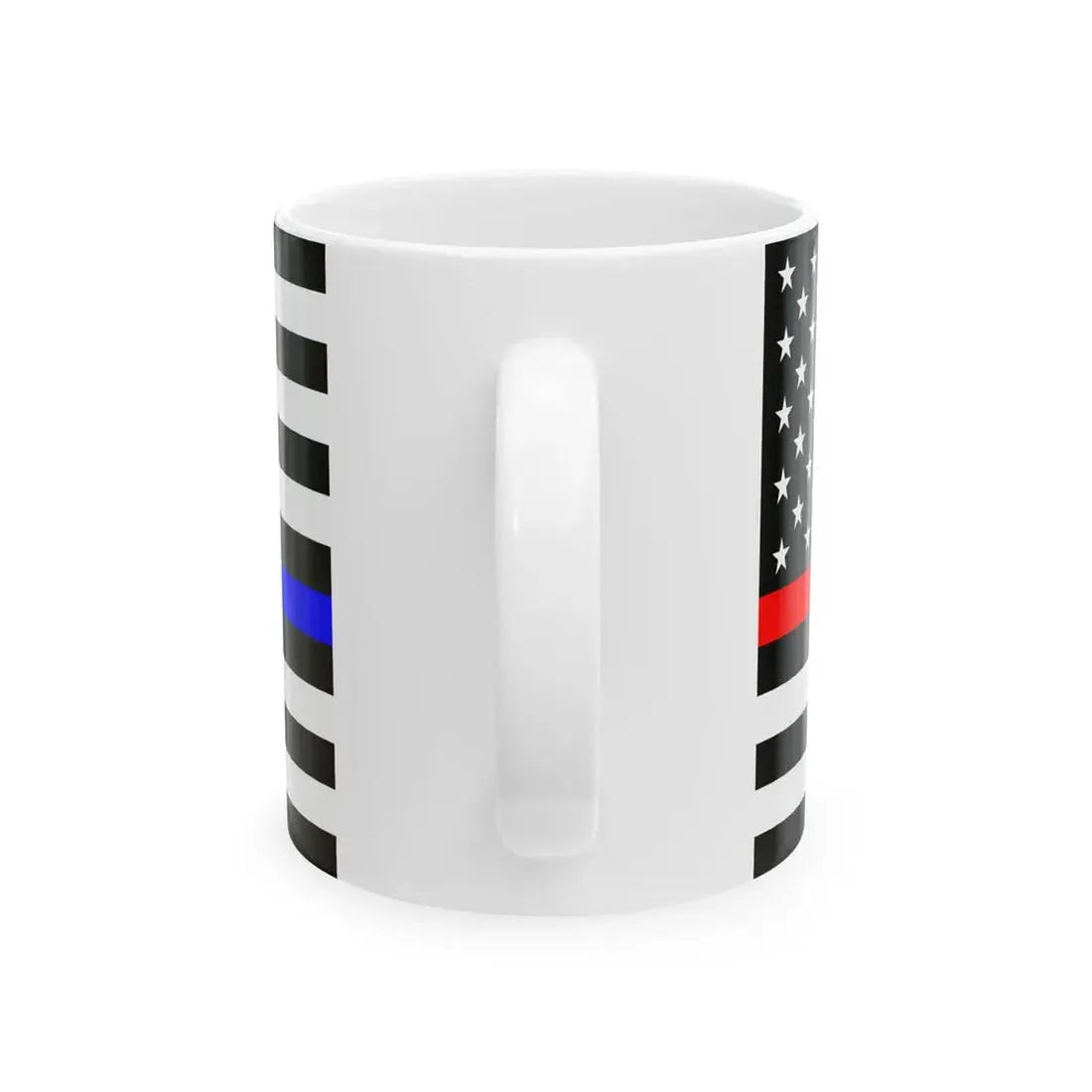 Thin Red-Blue Line Flag United States (United States) White Coffee Mug - Go Mug Yourself