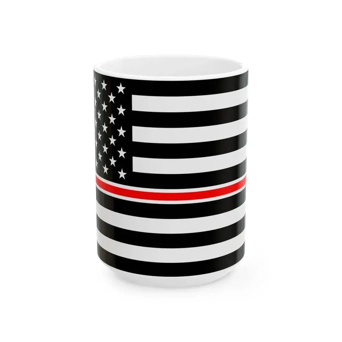 Thin Red Line Flag United States healthcare variant (United States) White Coffee Mug 15oz - Go Mug Yourself