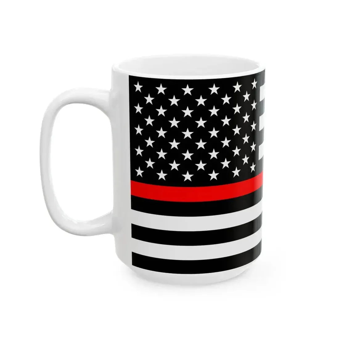 Thin Red Line Flag United States (United States) White Coffee Mug - Go Mug Yourself
