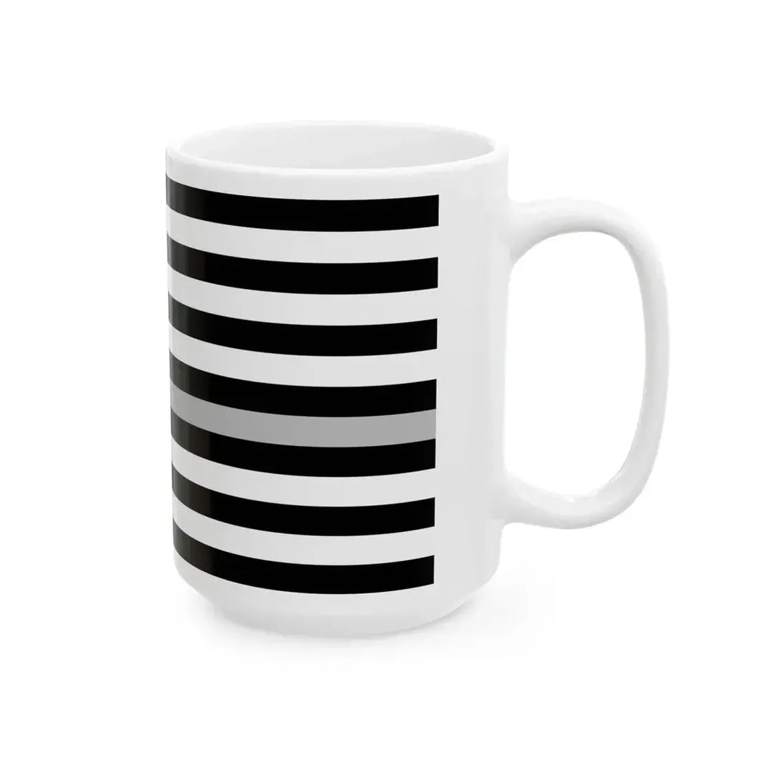 Thin Silver Line Flag United States (United States) White Coffee Mug - Go Mug Yourself