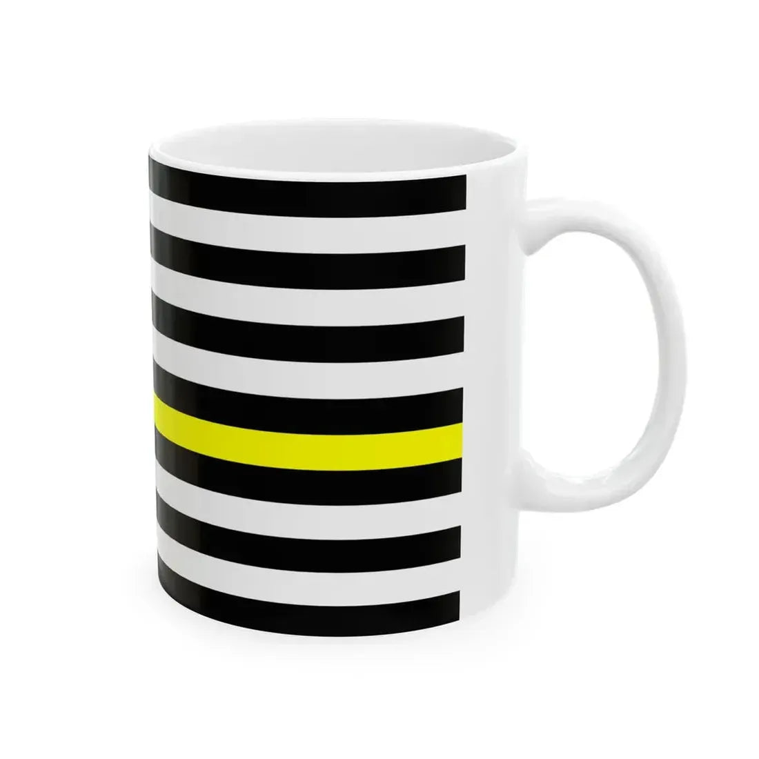 Thin Yellow Line Flag United States (United States) White Coffee Mug - Go Mug Yourself