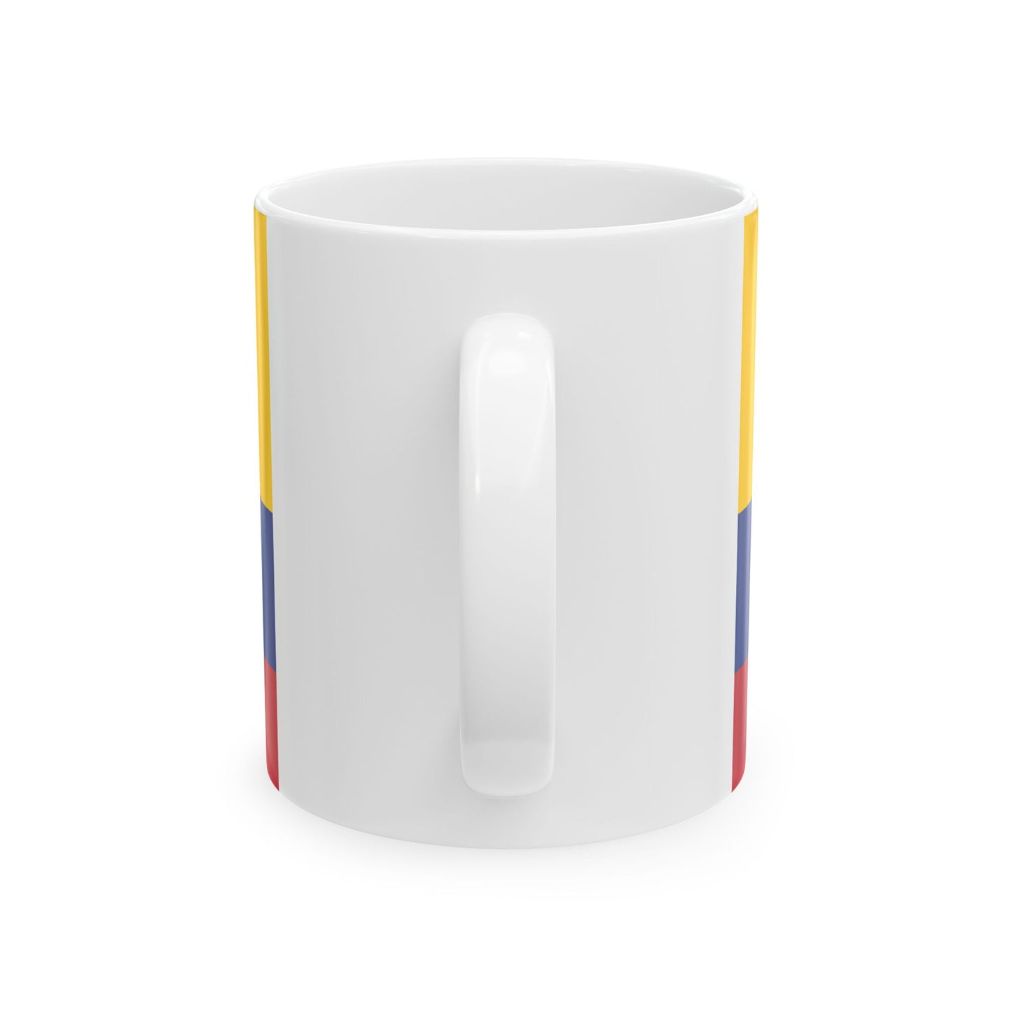 Third flag of the Gran Colombia centered coat of arms (Colombia) White Coffee Mug-Go Mug Yourself