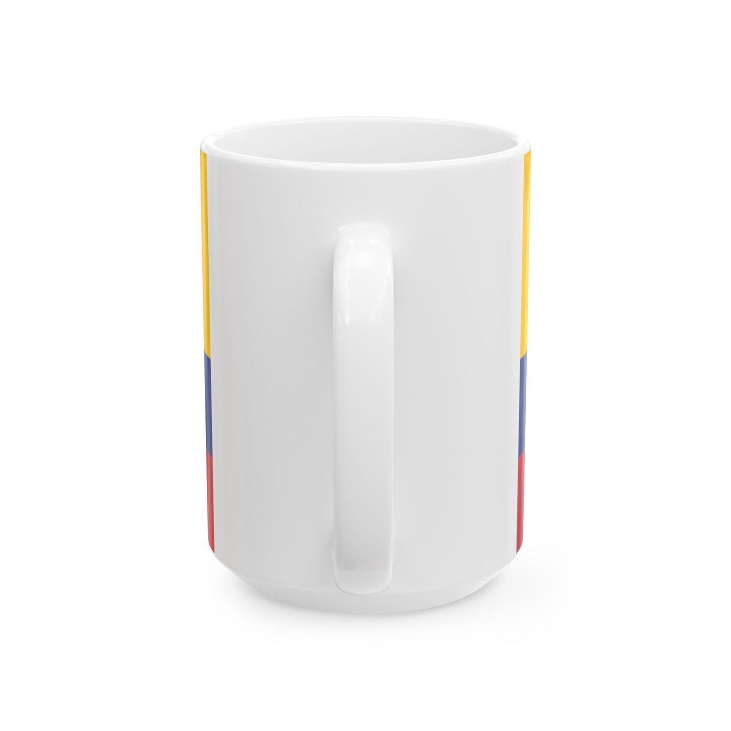 Third flag of the Gran Colombia centered coat of arms (Colombia) White Coffee Mug-Go Mug Yourself