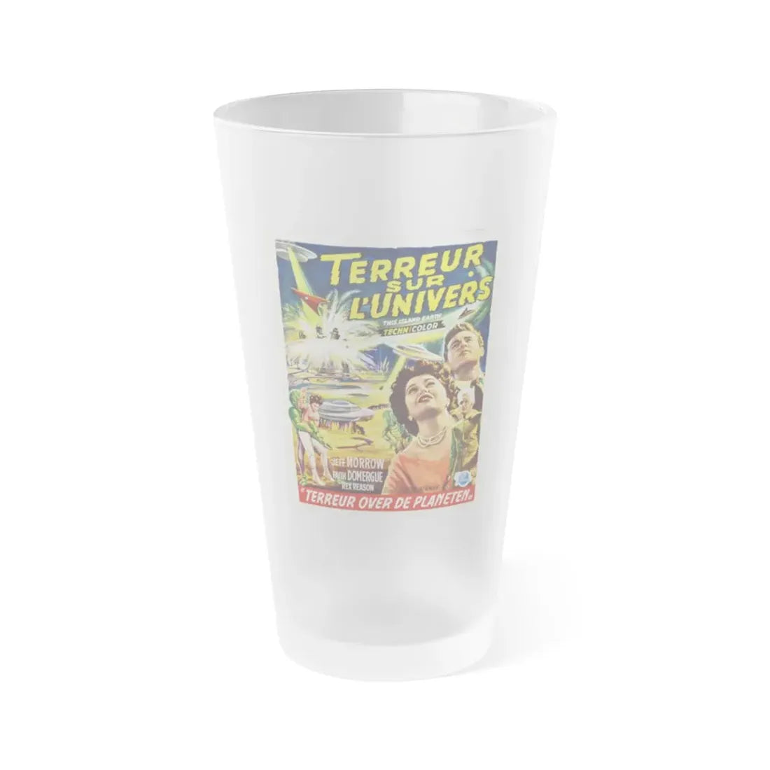 THIS ISLAND EARTH (BELGIAN) 1955 Movie Poster - Frosted Pint Glass 16oz 16oz Frosted - Go Mug Yourself
