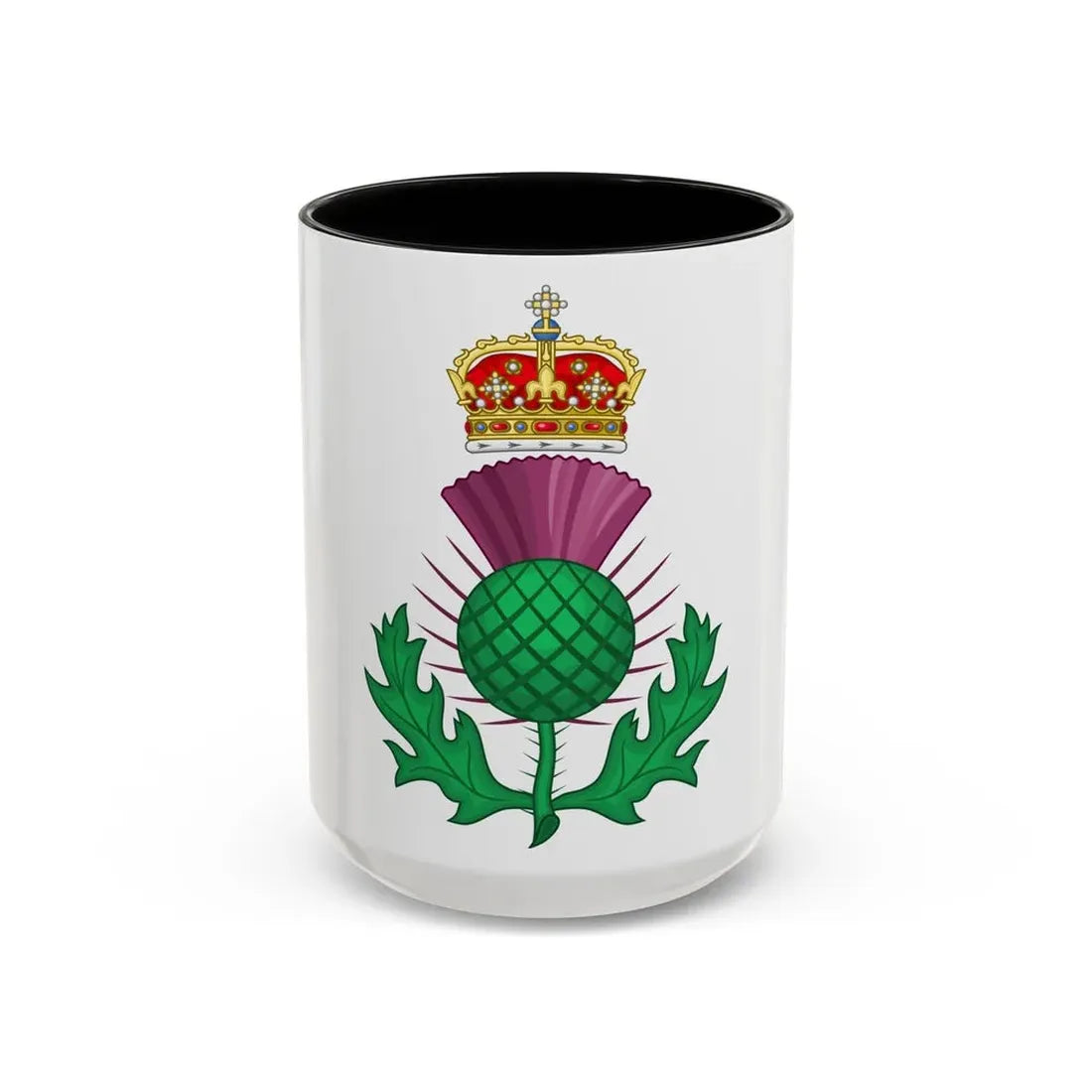 Thistle Royal Badge of Scotland - Accent Coffee Mug 15oz Black - Go Mug Yourself