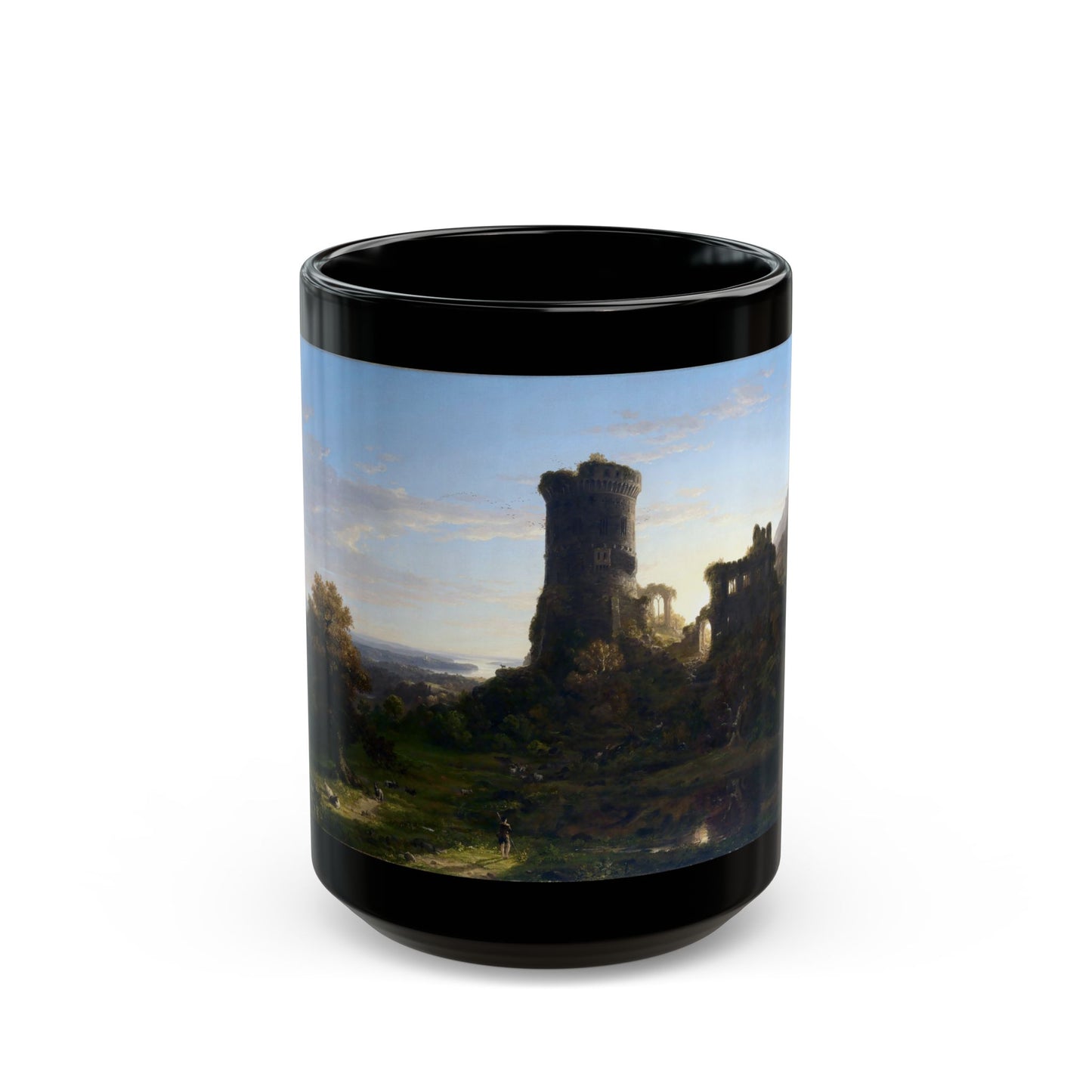 Thomas Cole (1801-1848) The Present - 1838 - Black Coffee Mug-15oz-Go Mug Yourself