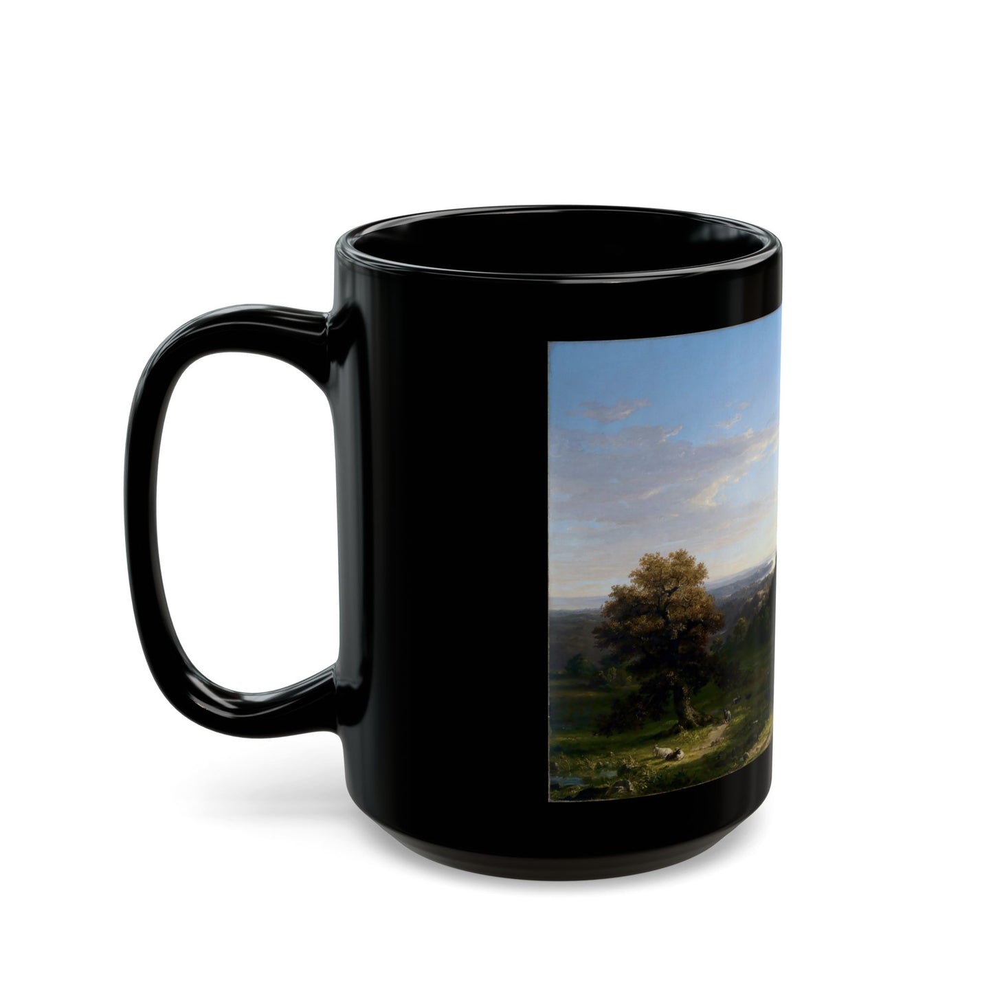 Thomas Cole (1801-1848) The Present - 1838 - Black Coffee Mug-Go Mug Yourself