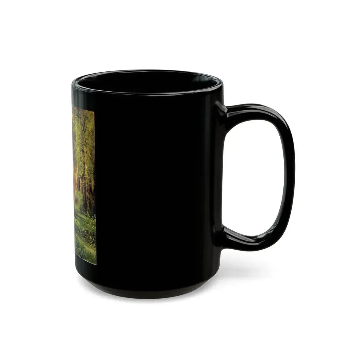Thomas Moran (1837-1926) forest scene - 1870 - Black Coffee Mug - Go Mug Yourself