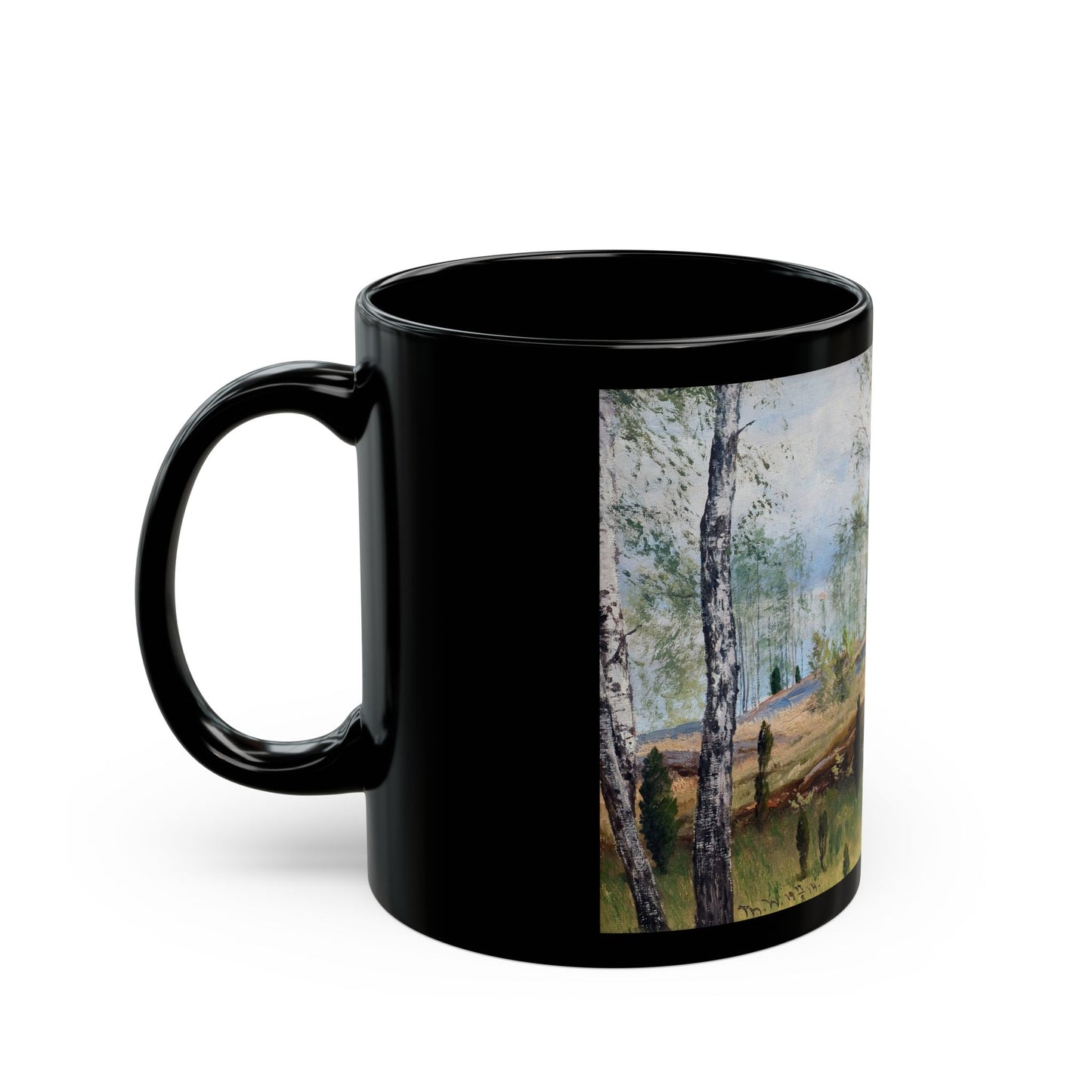 Thorsten Waenerberg (1846-1917) Birch Trees - 1914 - Black Coffee Mug-Go Mug Yourself