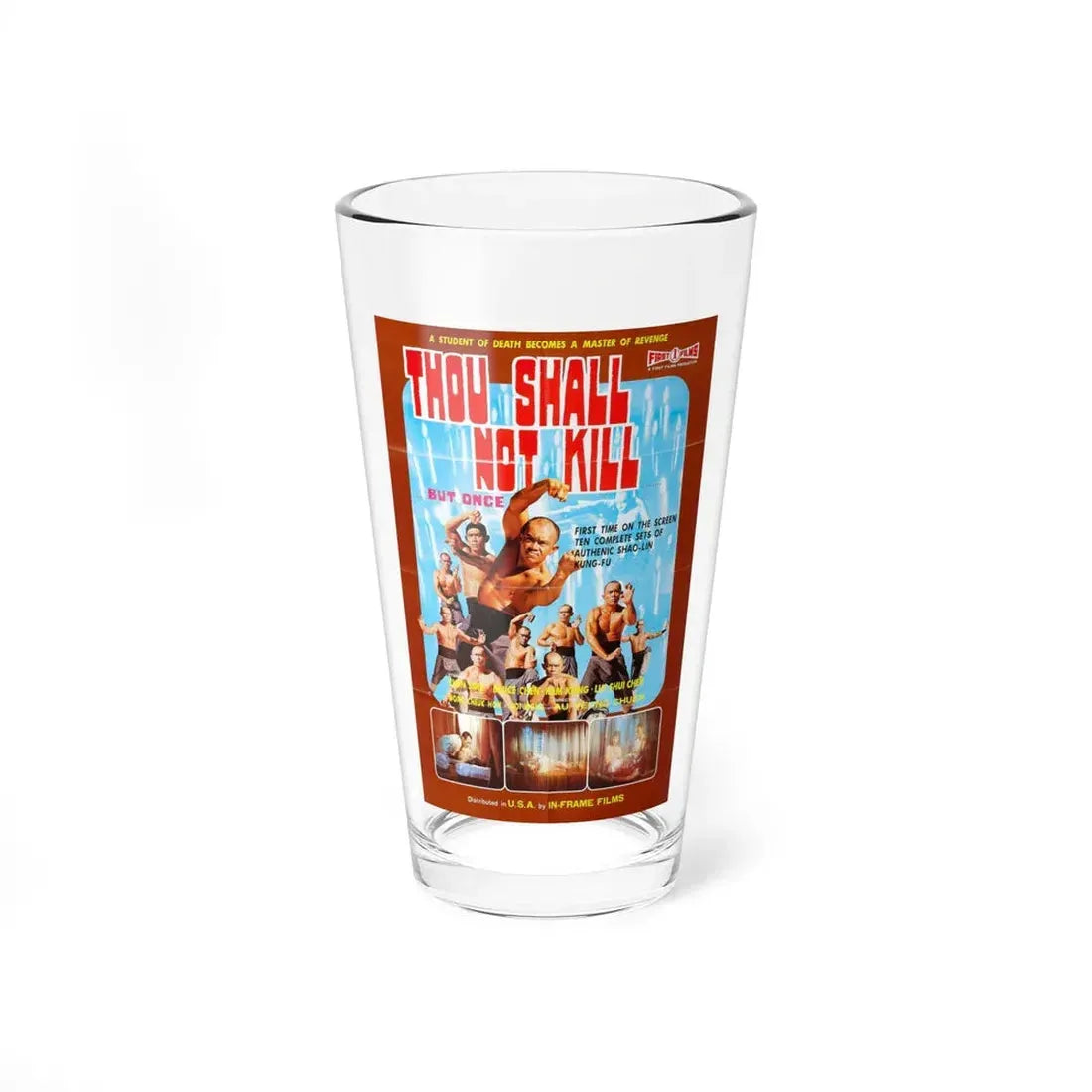 THOU SHALL NOT KILL BUT ONCE 1975 Movie Poster - Pint Glass 16oz 16oz - Go Mug Yourself