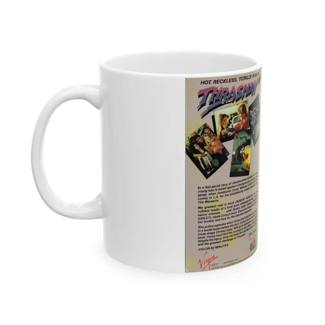 THRASHIN KONICA (VHS COVER) - White Coffee Mug - Go Mug Yourself