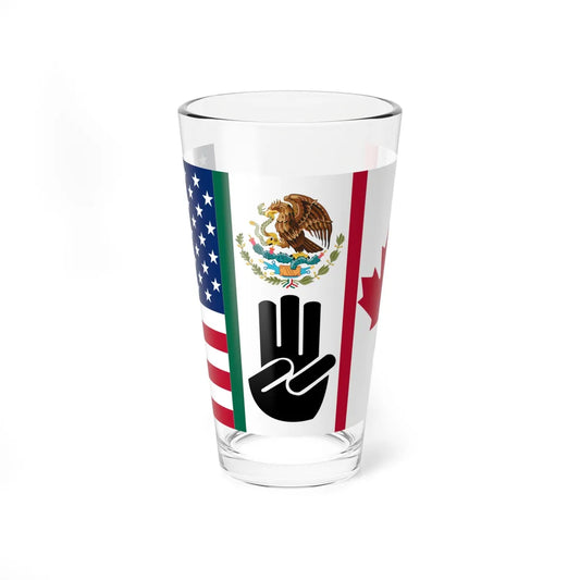 Three Finger Salute Flag Canada Mexico and the United States (Canada) Pint Glass 16oz 16oz - Go Mug Yourself
