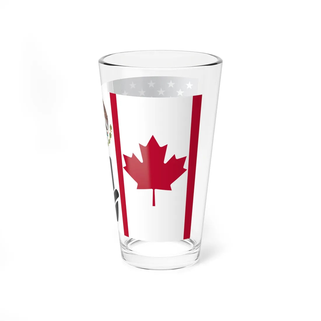 Three Finger Salute Flag Canada Mexico and the United States (Canada) Pint Glass 16oz - Go Mug Yourself