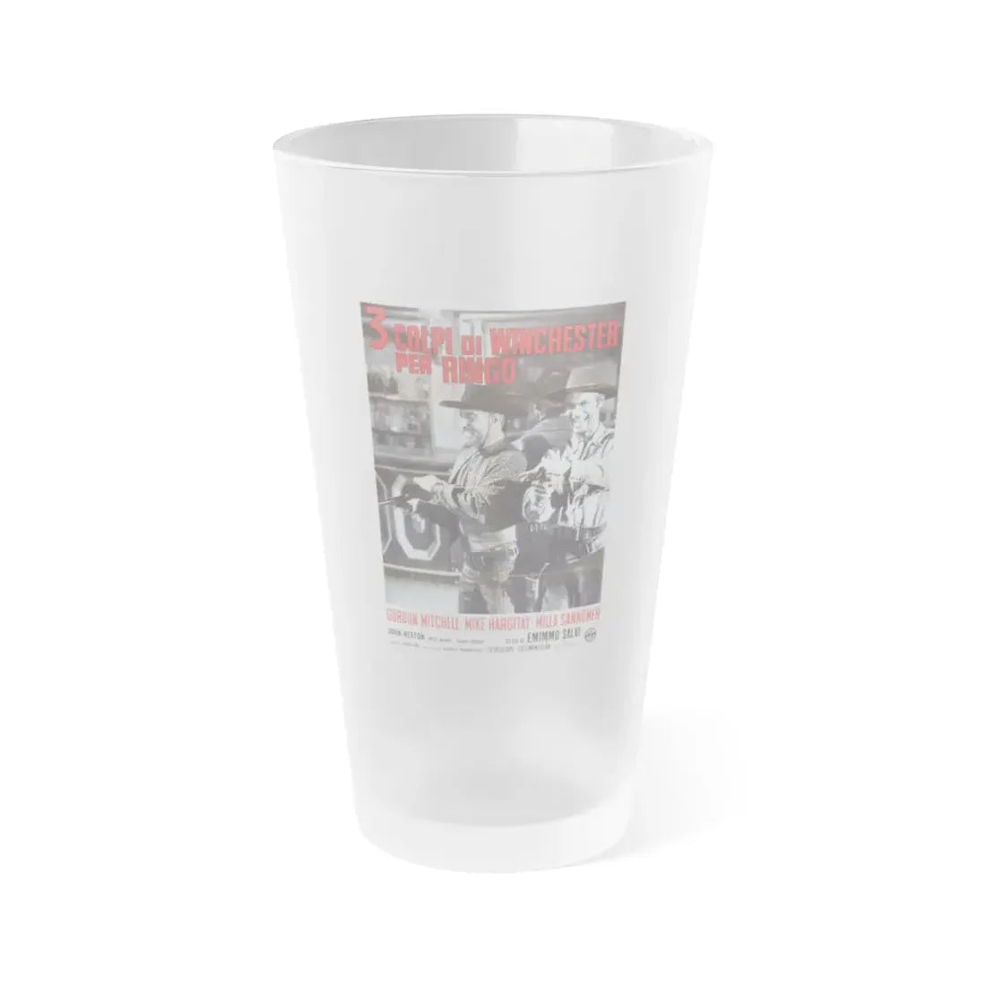 THREE GRAVES FOR A WINCHESTER 1966 Movie Poster - Frosted Pint Glass 16oz 16oz Frosted - Go Mug Yourself