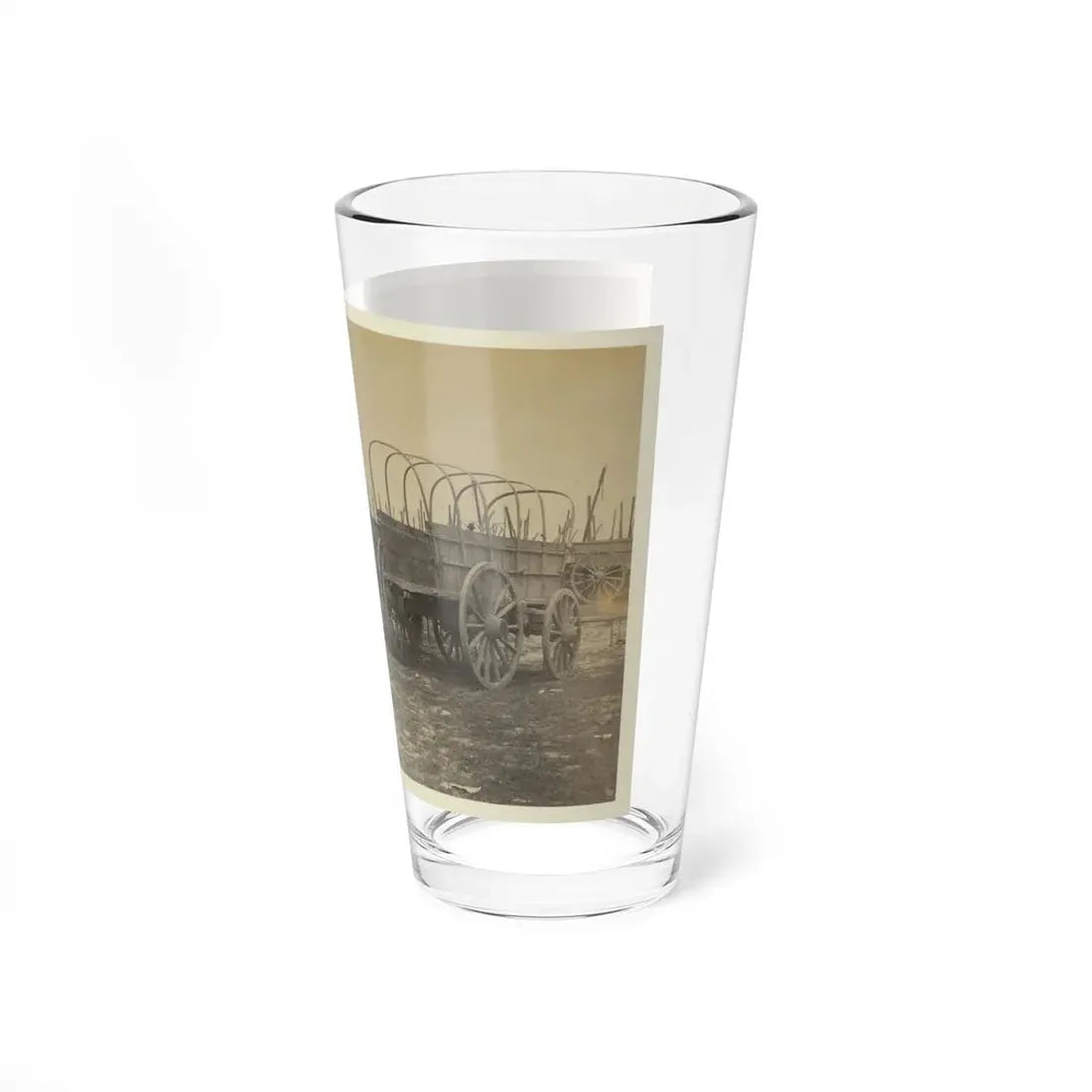 Three Wagons, Probably Used For Army Supplies In Civil War (U.S. Civil War) Pint Glass 16oz - Go Mug Yourself