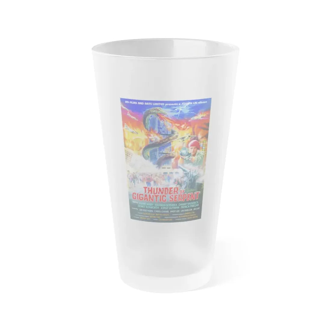 THUNDER OF GIGANTIC SERPENT 1988 Movie Poster - Frosted Pint Glass 16oz Default Title - Go Mug Yourself