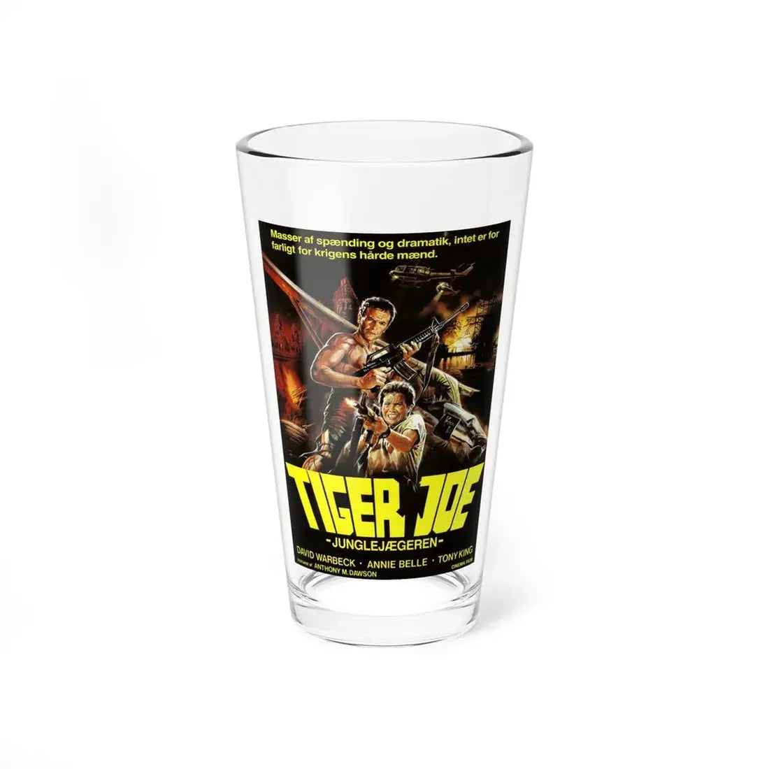 TIGER JOE (DANISH) 1982 Movie Poster - Pint Glass 16oz 16oz - Go Mug Yourself