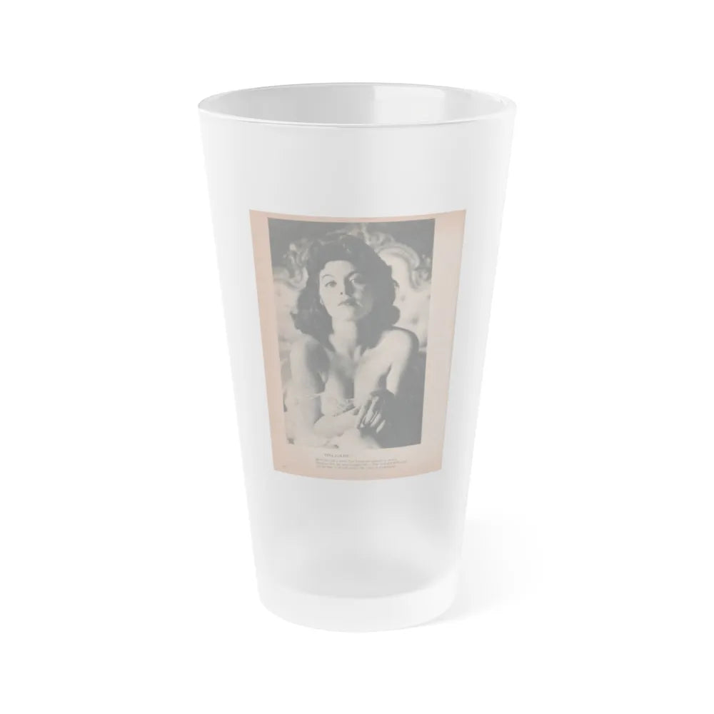 Tina Louise #123 - Bachelor Pin-Ups Issue #01 '57 - 1 B&W Photo, Caption & Brief Article (Vintage Female Icon) Frosted Pint Glass 16oz-16oz-Frosted-Go Mug Yourself