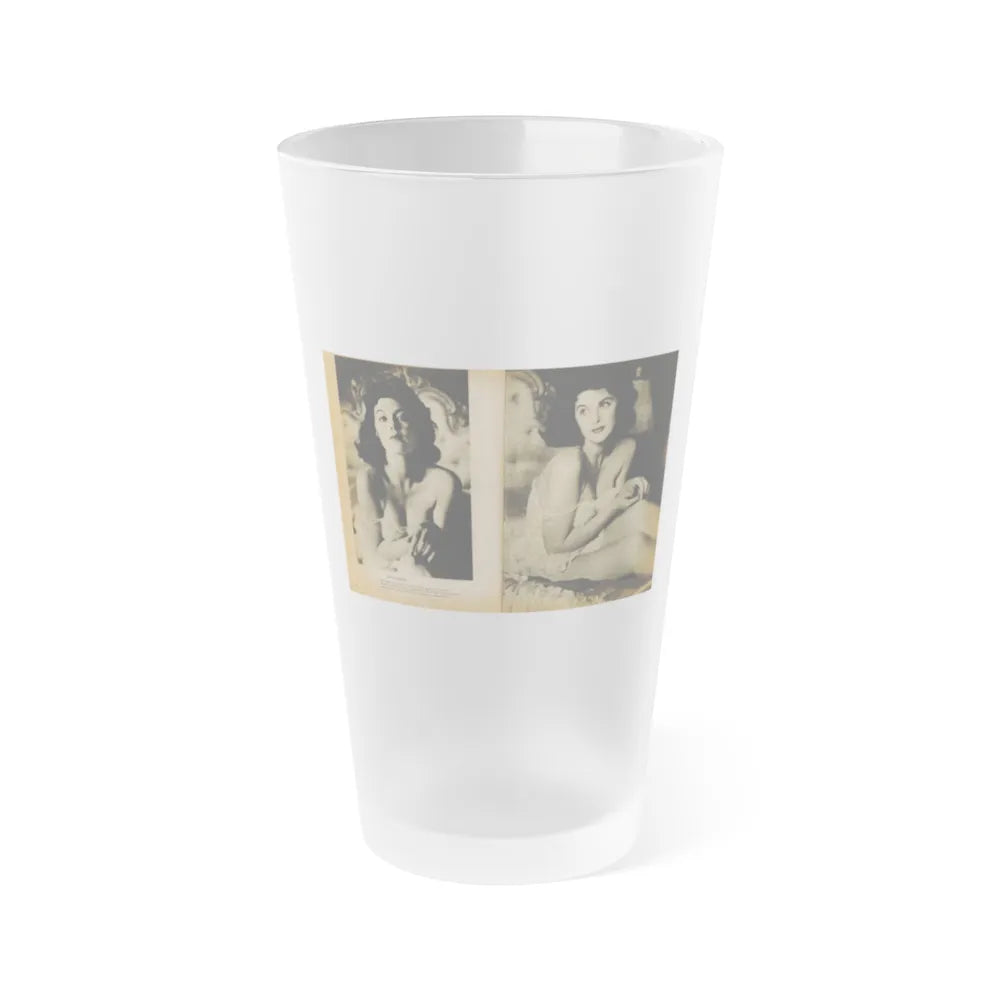 Tina Louise #125 - Bachelor Pin-Ups Issue #01 '57 - 2 Pages, 2 B&W Photos, Caption & Brief Article (Vintage Female Icon) Frosted Pint Glass 16oz-16oz-Frosted-Go Mug Yourself