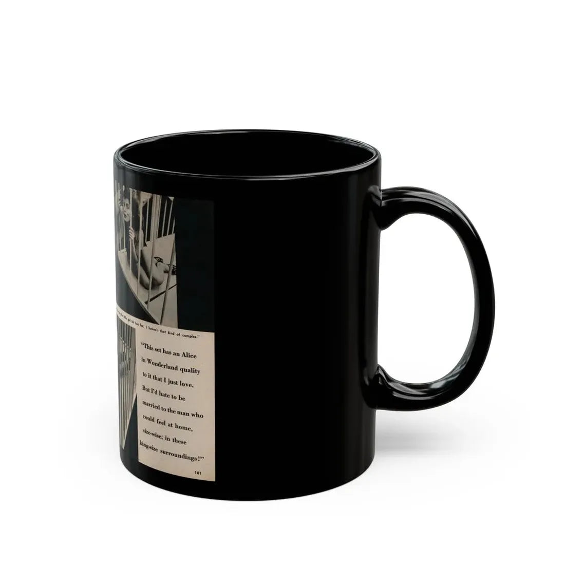 Tina Louise #132 - 2 Pages, 3 B&W Photos, Short Article Cont. & Captions from Foto-rama Digest Mag. May '58 (Vintage Female Icon) Black Coffee Mug - Go Mug Yourself