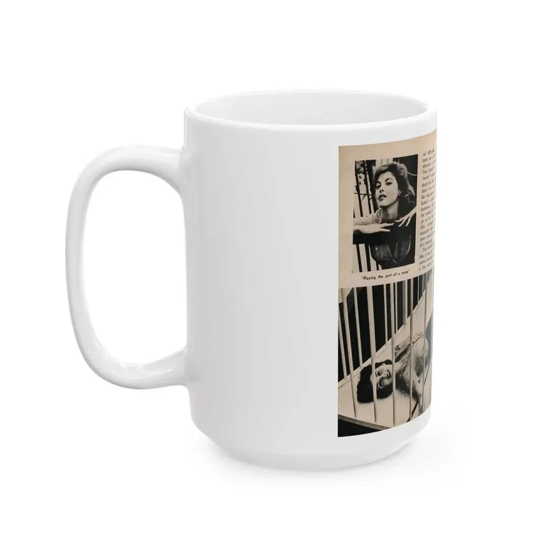 Tina Louise #132 - 2 Pages, 3 B&W Photos, Short Article Cont. & Captions from Foto-rama Digest Mag. May '58 (Vintage Female Icon) White Coffee Mug - Go Mug Yourself