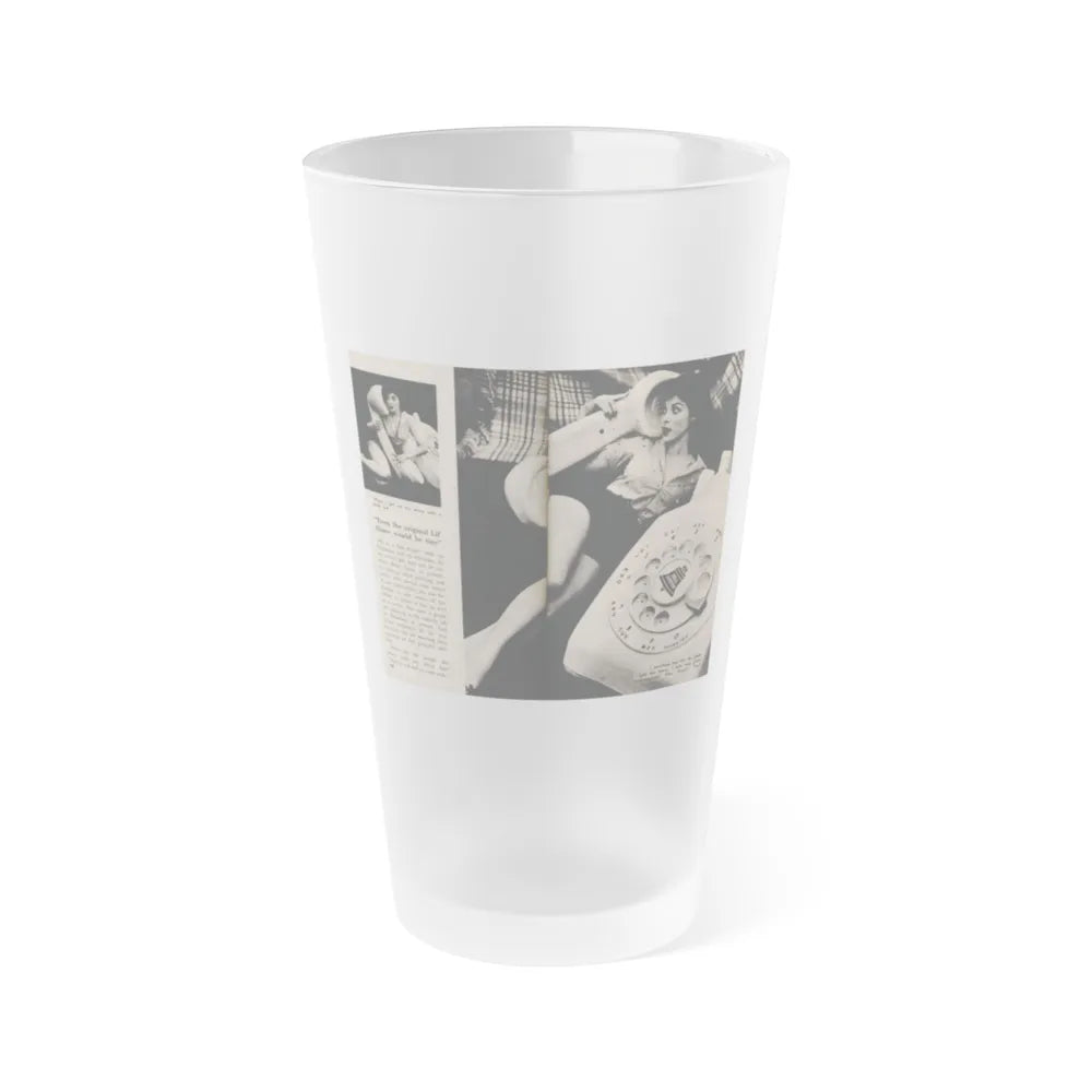 Tina Louise #133 - 2 Pages, 2 B&W Photos, Short Article End & Captions from Foto-rama Digest Mag. May '58 (Vintage Female Icon) Frosted Pint Glass 16oz-16oz-Frosted-Go Mug Yourself