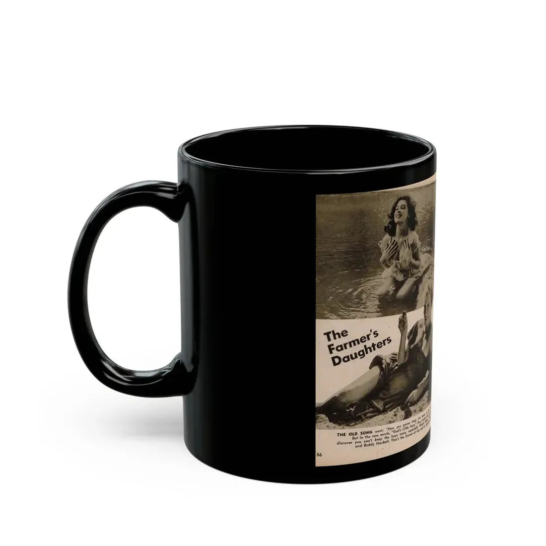 Tina Louise #134 - 2 Pages, 2 B&W Photos from PIC Digest Mag. September '58 (Vintage Female Icon) Black Coffee Mug - Go Mug Yourself